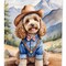 Edge Collections - 11.25" X 15.50" - Multicolor - Cockapoo Cowboy Welcome Decorative Banner - 1 Piece